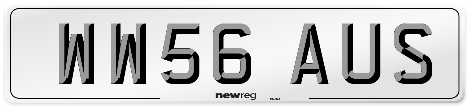 WW56 AUS Number Plate from New Reg